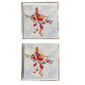 2 Treasures Pop Up‎ Christmas Cards Bird with Stockings Snowman Holiday Tree
